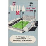 LEAGUE CUP FINAL Programme from the 1st ever League Cup Final 2nd Leg Aston Villa v Rotherham United