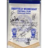 SHEFFIELD WED Book entitled "Wednesday" 1st edition 1982 plus a signed presentation pennant from the