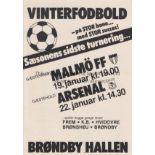 ARSENAL Programme for the 6 - A - Side Tournament in Brondby, Norway 19 & 22/1/1984 including