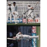 CRICKET AUTOGRAPHS Includes 9 signed Press photographs. Colour X 7 including Graeme Hick X 2