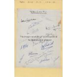 YORK CITY 1951-52 Large album page containing 17 signatures, York City 1951-52, 15 players + manager