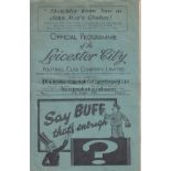 LEICESTER CITY - MAN CITY 1939 Very scarce 1939-40 truncated season programme, Leicester City v