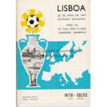 1967 EUROPEAN CUP FINAL Official programme, 1967 European Cup Final, Inter Milan v Glasgow Celtic,
