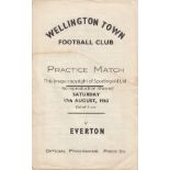 EVERTON Programme for the away Practice Match v Wellington Town 17/8/1963, very slightly creased and