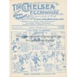 CHELSEA - HULL 24-25 Chelsea home programme v Hull City, 1/11/1924. Chelsea won 1-0. Ex bound