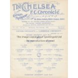 OXFORD - CAMBRIDGE AT CHELSEA 1924 Chelsea single sheet programme for the Varsity game, Oxford