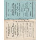 WATER SPORS Programme for the Swimming Gala at Glossop Road, Sheffield 15/9/1914 and programme for