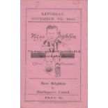 NEW BRIGHTON 46-7 New Brighton home programme v Hartlepools United, 9/11/46, four page issue, very