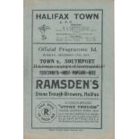 HALIFAX - SOUTHPORT 37-38 Halifax Town home programme v Southport, 27/12/1937, minor fold. Generally