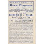 SOUTH CUP FINAL 1946 Chelsea four page programme produced for the Final of the Third Division