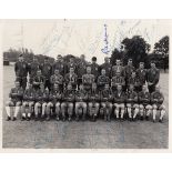 1966 WORLD CUP ENGLAND AUTOGRAPHS A black & white 8.5" X 6.5" full team group of 31 including 27