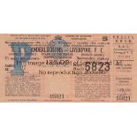 1964 EUROPEAN CUP - TICKET Anderlecht v Liverpool played 16 December 1964 at Heysel Stadium,