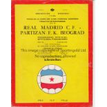 1966 EUROPEAN CUP FINAL Official programme, 1966 European Cup Final, Real Madrid v Partizan