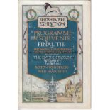 1923 CUP FINAL Official programme, 1923 Cup Final, Bolton v West Ham at Wembley, slight creasing,