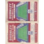 BURNLEY / CHELSEA Two programmes from Burnley v Chelsea matches both at Turf Moor 31st August