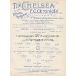 CHELSEA - CAMBRIDGE UNIVERSITY 1924 Chelsea single sheet home programme v Cambridge University, 3/