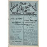 QPR Programme Queen's Park Rangers Reserves v Chelsea Reserves 3rd May 1930.Slight rusting at the