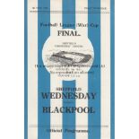 WAR CUP FINAL NORTH 1943 Official four page programme, Sheffield Wednesday v Blackpool, 8/5/43,