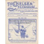 CHELSEA - COVENTRY 1912 Four page Chelsea Reserves home programme v Coventry, 17/2/1912, South