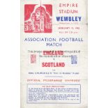 ENGLAND - SCOTLAND 1942 Four page programme, England v Scotland 17/1/42 at Wembley, worn along