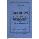 RANGERS Handbook for season 1939/40 with scores written inside. Generally good