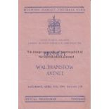BROMLEY / WALTHAMSTOW AVENUE / DULWICH 4 Page programme Bromley v Walthamstow Avenue London