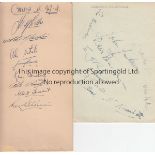 CHELSEA AUTOGRAPHS 1930'S AND 1947/8 Two album pages, one from the late 1930's with 10 Chelsea