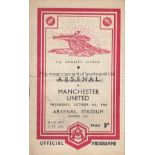 1948 CHARITY SHIELD Official programme, 1948 Charity Shield, Arsenal v Manchester United , 6/10/48