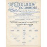 CHELSEA 24-25 Chelsea single sheet Practice match programme, Blue v Red, 21/8/1924. Ex bound volume.