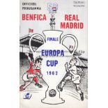 1962 EUROPEAN CUP FINAL Official programme, 1962 European Cup Final, Benfica v Real Madrid, 2/5/62