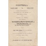 SCOTLAND - ENGLAND 1942 Programme for a meeting of Scotland and England, 10/10/42 played in