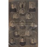 BARNSLEY 1907 Black and white portraits postcard of the Barnsley 1907 English Cup Team issued by F.