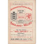 WALES - ENGLAND 1936 Wales home programme v England, 17/10/1936 at Ninian Park, Cardiff, score noted