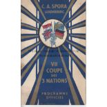 C.A.SPORA 1930 Official programme for the 1930 Coupe des 3 Nations played in Luxembourg with Nunhead