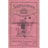 SOUTHAMPTON V MANCHESTER UNITED 1935 Programme for the Division 2 match at Southampton 22/4/1935