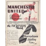 MANCHESTER UNITED - MAN CITY 1936 Manchester United home programme v Manchester City, 12/9/1936,