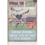 1931 CUP FINAL Official programme, 1931 Cup Final, Birmingham v West Brom, facsimile back cover,