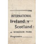 IRELAND - SCOTLAND 46 Programme, Ireland v Scotland at Windsor Park, 1946, small four page issue,