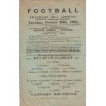 DULWICH - CATFORD SOUTHEND 1914 Dulwich Hamlet four page programme, v Catford Southend, 24/10/