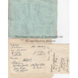 ASTON VILLA / MANCHESTER CITY 1937/8 AUTOGRAPHS Three albums pages with a total of 27 Aston Villa