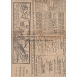 1928 LUXEMBOURG Newspaper style single sheet programme, in German, covering the Coupe des 3