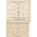 OXFORD UNIVERSITY Two Oxford University FC matchcards , v Amateur Football Alliance 17/10/46 and v