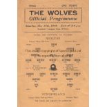 WAR CUP NORTH FINAL 1942 Official programme, Wolves v Sunderland, second leg of the War Cup Final