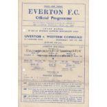 WARTIME 1945-EVERTON Single sheet programme, Liverton v Western Command , 2/5/45 at Everton. A