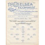 CHELSEA 24-25 Chelsea single sheet Practice match programme, Blue v Red, 18/8/1924. Ex bound volume.