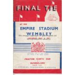 1937 CUP FINAL Official programme, 1937 Cup Final, Preston v Sunderland, minor fold, slight