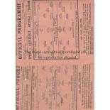 ARSENAL V BRENTFORD 1941 & 1943 Two single sheet programmes for the Arsenal home War League