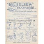 CHELSEA - STOKE 24-25 Chelsea home programme v Stoke, 27/4/1925. Chelsea won the final game of the