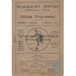 BLACKBURN - MAN UTD 47-8 Blackburn Rovers home programme v Manchester United, 13/12/47. Cover