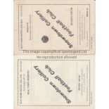 SNOWDON COLLIERY Two Snowdon Colliery home programmes, 54/5 v Sittingbourne and 57/8 v Margate,